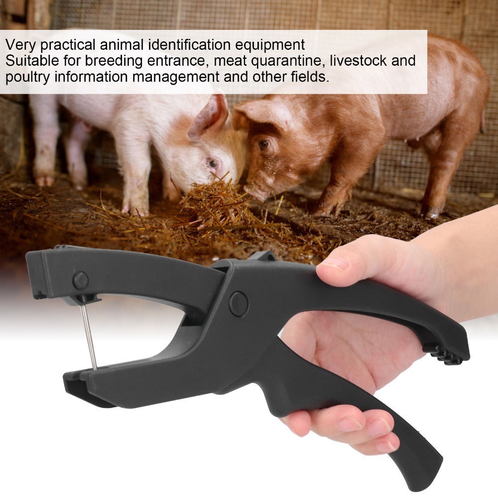 Livestock Ear Tag - Black Ear Tag Applicator Plier Plastic